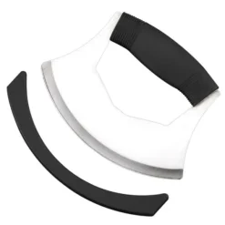 Pizzaskärare i rostfritt stål med lock Ergonomiskt halkfritt handtag med vippskärare