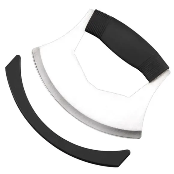 Pizzaskärare i rostfritt stål med lock Ergonomiskt halkfritt handtag med vippskärare