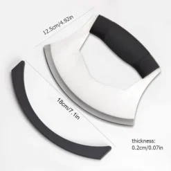 Pizzaskärare i rostfritt stål med lock Ergonomiskt halkfritt handtag med vippskärare