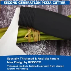 Pizzaskärare i rostfritt stål med lock Ergonomiskt halkfritt handtag med vippskärare