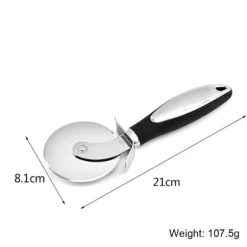 Pizzaskärare i rostfritt stål med hjul för kökspizzaskärare med halkfritt grepp