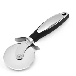 Pizzaskärare i rostfritt stål med hjul för kökspizzaskärare med halkfritt grepp