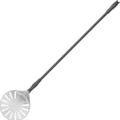 Pizzaskyffel med rörligt handtag, perforerad, rund, rostfri, diameter. 230 mm lång 1200 mm - Hendi 617199