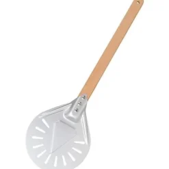 Pizzaspad med 7 tums trähandtag, aluminium pizzaspad med trähandtag 60 cm lång