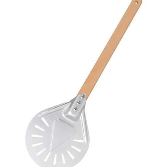 Pizzaspad med 7 tums trähandtag, aluminium pizzaspad med trähandtag 60 cm lång