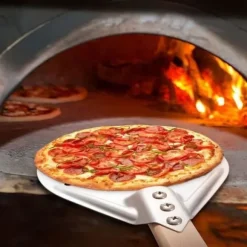 Pizzaspad med 7 tums trähandtag, aluminium pizzaspad med trähandtag 60 cm lång