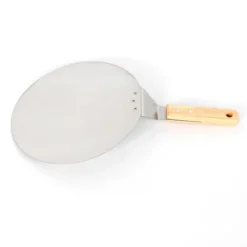 Pizzaspade - Bakspade - Rund - Rostfritt stål - För pizza, paj och tårta - Silver