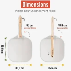 Pizzaspade Chef Pomodoro 36,6 cm - Högkvalitativt Aluminium med Fällbart Handtag