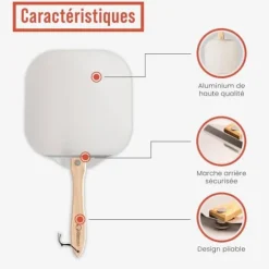 Pizzaspade Chef Pomodoro 36,6 cm - Högkvalitativt Aluminium med Fällbart Handtag