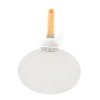 Pizzaspade för pizzaugn - Pizza peel - Rostfritt stål - Trähandtag - Yta 25,5 x 30 cm - Längd 43,5 cm - Silver