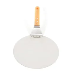 Pizzaspade för pizzaugn - Pizza peel - Rostfritt stål - Trähandtag - Yta 25,5 x 30 cm - Längd 43,5 cm - Silver
