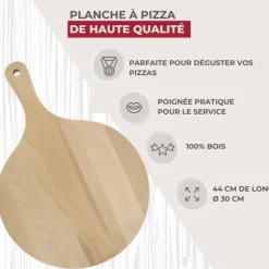 Pizzaställ och tarte flambée i trä 30 cm Fackelmann Wood Edition