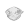 Plastbakke SquarePac 500 ml 130x127x64 mm Hængslet låg APET Klar,100 stk/pk