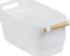 Plastbehållare med trähandtag, 18 x 15,5 x 33,5 cm, WENKO 54019100