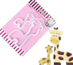 Plastformar för sockerpasta Giraff 2 st. formar