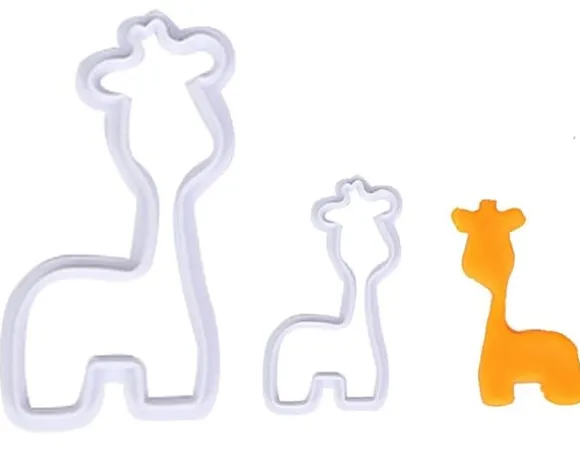 Plastformar för sockerpasta Giraff 2 st. formar