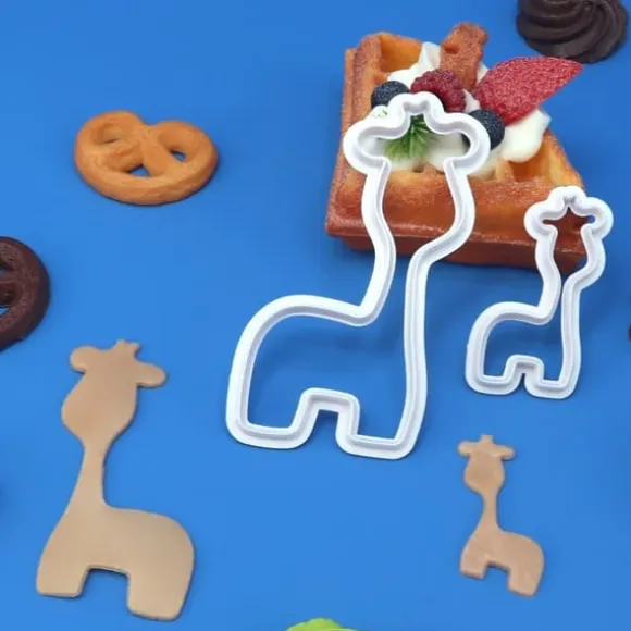 Plastformar för sockerpasta Giraff 2 st. formar