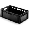 Plastkasse E-2 600x400x200 mm HDPE Sort,stk