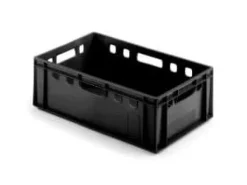 Plastkasse E-2 600x400x200 mm HDPE Sort,stk