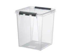 Plastkasse SmartStore transparent 70l m/låg 72x40x39cm - (39 stk.)