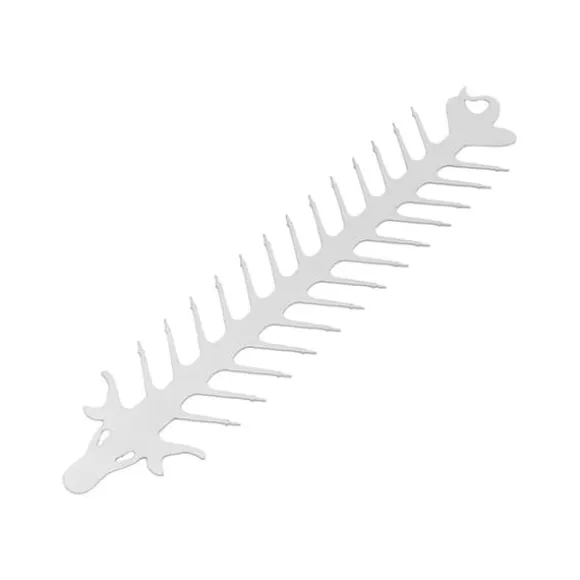 Platta dubbelspetsade spett i rostfritt stål, återanvändbara grillspett för camping i kök, drakeform