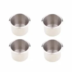 Pofet - AUZ4512 - Set med 4 universal mugghållare i rostfritt stål för pokerbord, soffa - 68 x 55 mm