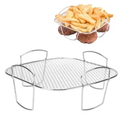 Pommes frites i rostfritt stål Anti Fall Ugn Kylställ Hållare Hylla för Hem Kök Grill