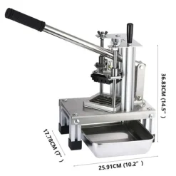 Pommes Frites Skärare, Kommersiell Kvalitet, 3 Rostfria Stålblad, Silver