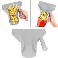 Pommes frites spade Livsmedelsklassad hushållshalkfri höger handtag pommes frites spatel Pommes frites Bagger Skopa Köksredskap