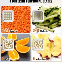 Pommesfritesskärare, 0,64x0,95 cm, Silver, Rostfritt stål