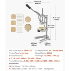 Pommesfritesskärare, 230x220x430 mm, Rostfritt stål