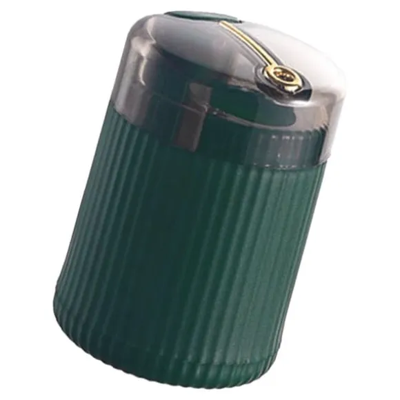 Pop Up Automatisk Tandpetare Dispenser Hållare Kompakt Stor Kapacitet Klar Fönster Tandpetare Behållare för kök Mörkgrön