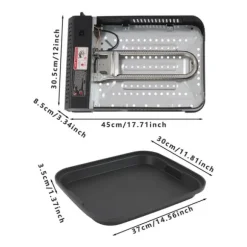 Portabel gasgrill och campingkök - Butan - 2,1 kW - Piezo-tändning - Grillpanna med lock 37×30×3,5 cm - Butanpatron ej inkluderad - Svart