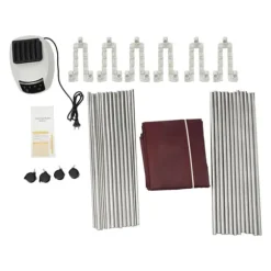 Portabel klädtork - PTC torkskåp - Pekskärm - Effekt 1200–1500 W - IPX1 - Timer 0–240 min & 3 lägen - Fyra hjul - Med överdrag - Vinröd