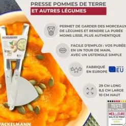 Potatispress - Fackelmann - 45450 - Rostfritt stål - Lätt att använda - 29 x 10 x 8,5 cm