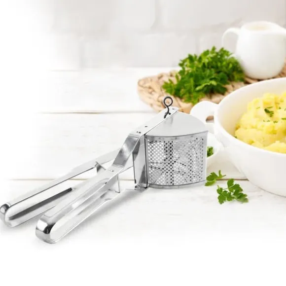 Potatispress i rostfritt stål, purémos, potatispress