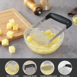 Potatispress Potatismos Rostfritt Stål Kökstillbehör Grönsakspress Kökspryl
