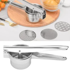 Potatispressare 3 i 1 exakt pressande design av rostfritt stål potatisstötare för kommersiellt hembruk