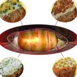 Potatispåsar för mikrovågsugn - FOLAYA - 4 delar - Tvättbar återanvändbar - Vit