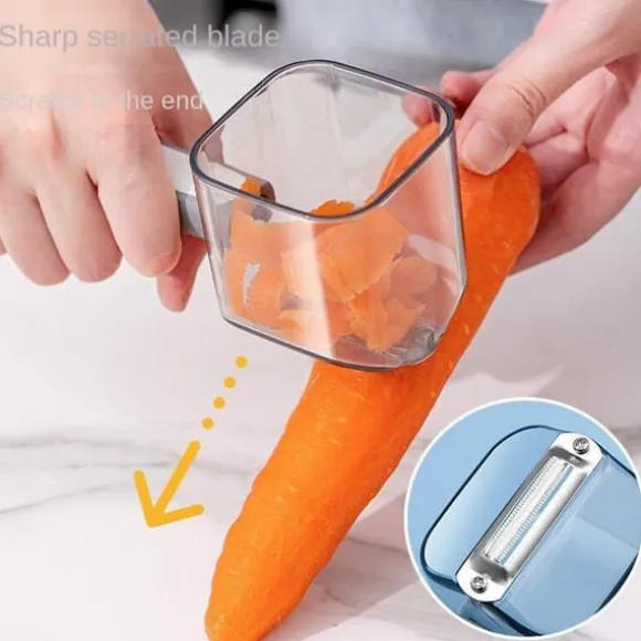 Potatisskalare med Behållare - Grå