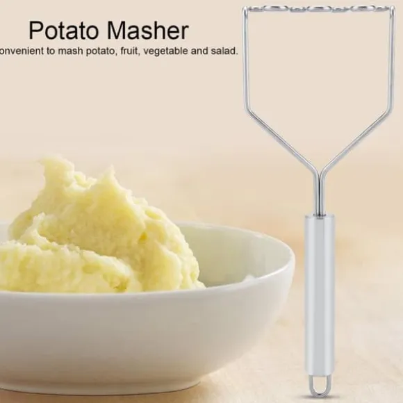 Potatisstötare - Handtag i rostfritt stål, Kross för grönsaksslam, Köksprylar