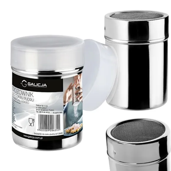 PRACTICO florsocker- och kakaobehållare, rostfritt stål, plastlock