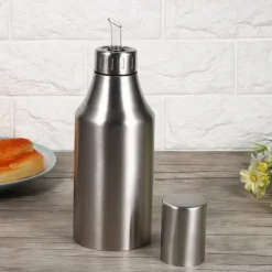 Praktisk Oljekruka i Rostfritt Stål med Vinägerdispenser Kökstillbehör (1000ml)