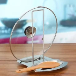 Praktisk skedstöd och kastrullhållare Redskapsstöd Rostfritt stål Stekpanna Lock Hylla Stativhållare Skedhållare