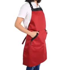 Praktiskt Damförkläde Herrklänning För Hemkök Restaurang Matlagning Kock Röd