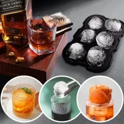Premium Silikon Isform – 3 Rosor & 3 Diamanter | Lättlossande Stora Iskuber för Whisky & Cocktails & Juice