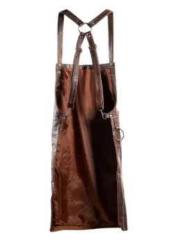 PREMIUM SKINNFÖRKLÄDE GRILL / BBQ / BARISTA / KOCK / FRISÖR FÖRKLÄDE BRUN VINTAGE