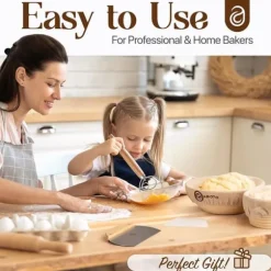 Professionell bakbok för surdeg - 14-delars set med banneton, lammekaks och skrapor - Perfekt för hemmabagare