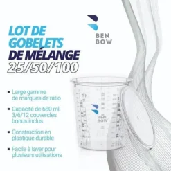 Professionella mätglas BenBow 100x 680ml med 12x lock