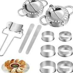 Raviolimaskin - Set med 11 ravioliformar i rostfritt stål - Dumplingmaskin - Dumplingform - Kökstillbehör